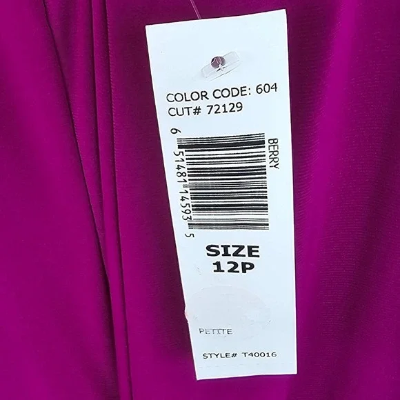 TIANA B Women Sleeveless Keyhole‎ Neck Violet Red Mini A-line Dress Size 12P NWT - Picture 5 of 7